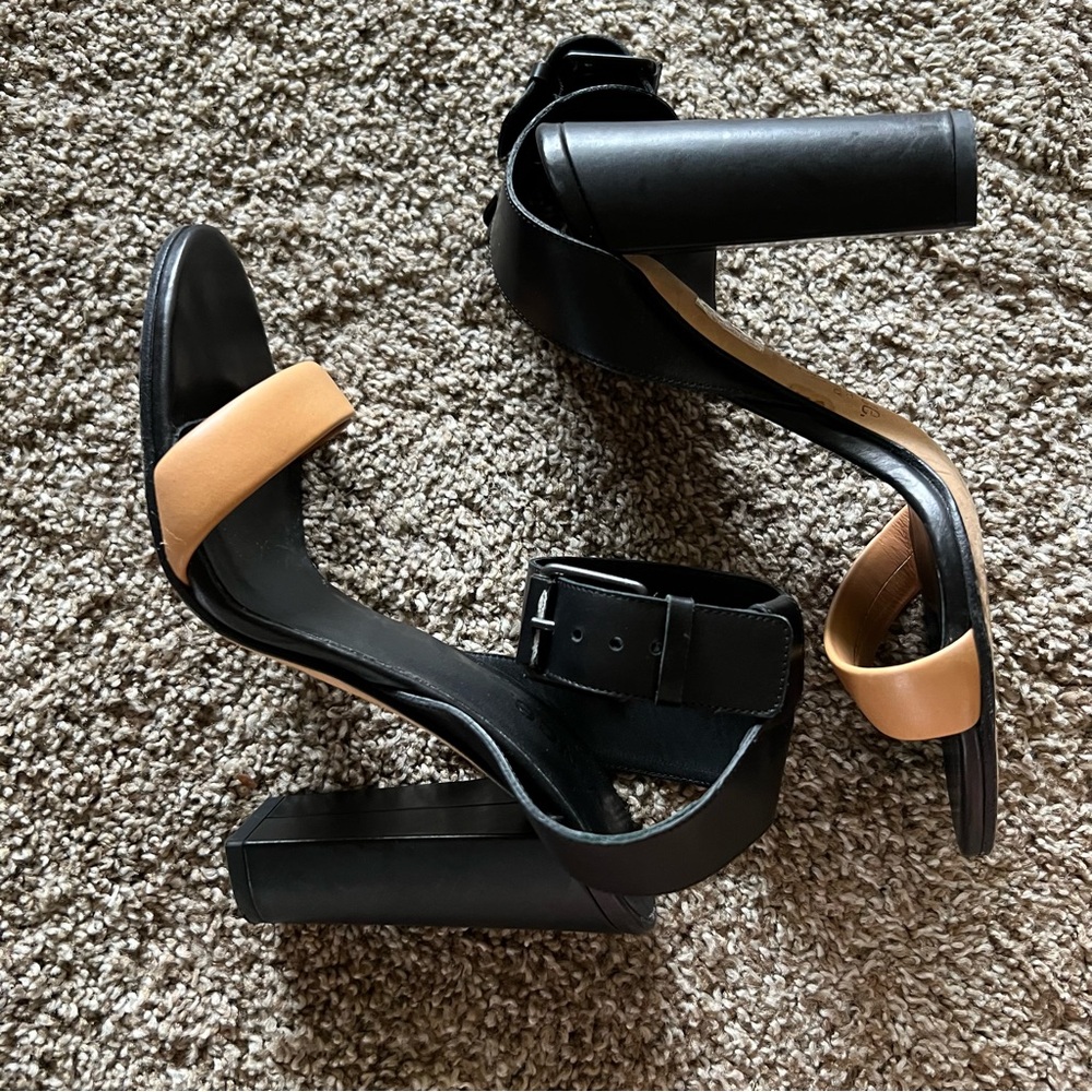 VINCE Black and Tan Heels